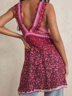 Sienna | Lace-Trim Floral Mini Dress