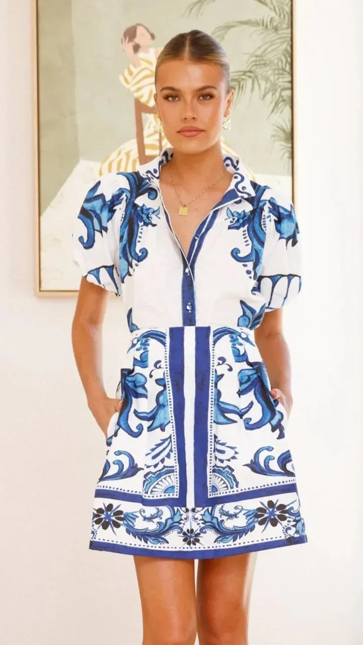 Kelsey | Linen Floral Cocktail Dress