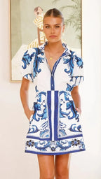 Kelsey | Linen Floral Cocktail Dress