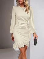 Fayrissia - Elegant Dress with Puff Sleeves