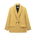 Willshela | Vintage Double-Breasted Blazer with Pockets