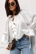 Liora | Satin Ruffle Blouse