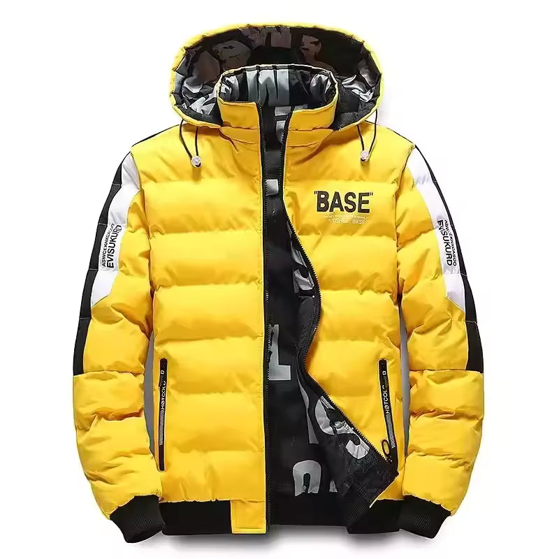 Calvin | Quilted Ribbed Hem Hooded Winter Jacket