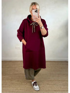 Cyralina - Junior's Elegant Hooded A-Line Dress