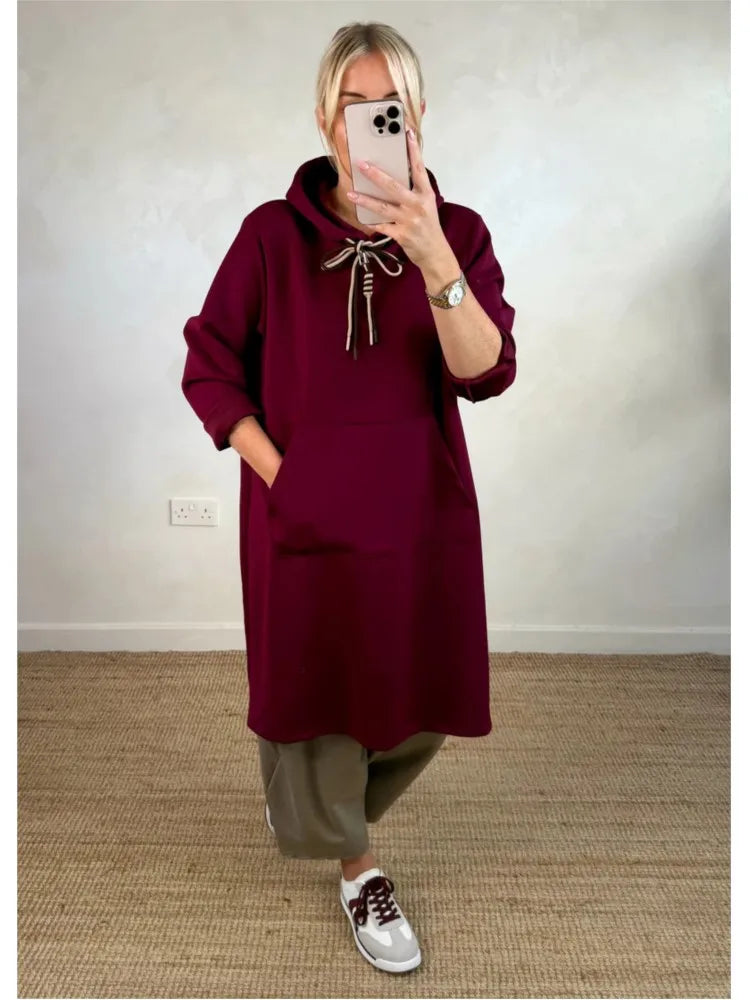 Cyralina - Junior's Elegant Hooded A-Line Dress