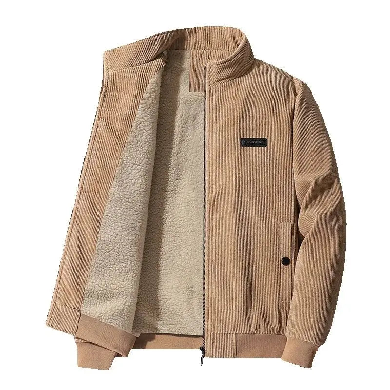 Udo Men's Fleece-Lined Corduroy Jacket by Vera Noir – side view