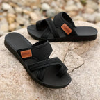 Comfortable women's sandals in soft beige with a casual, cushioned design for everyday use. 6