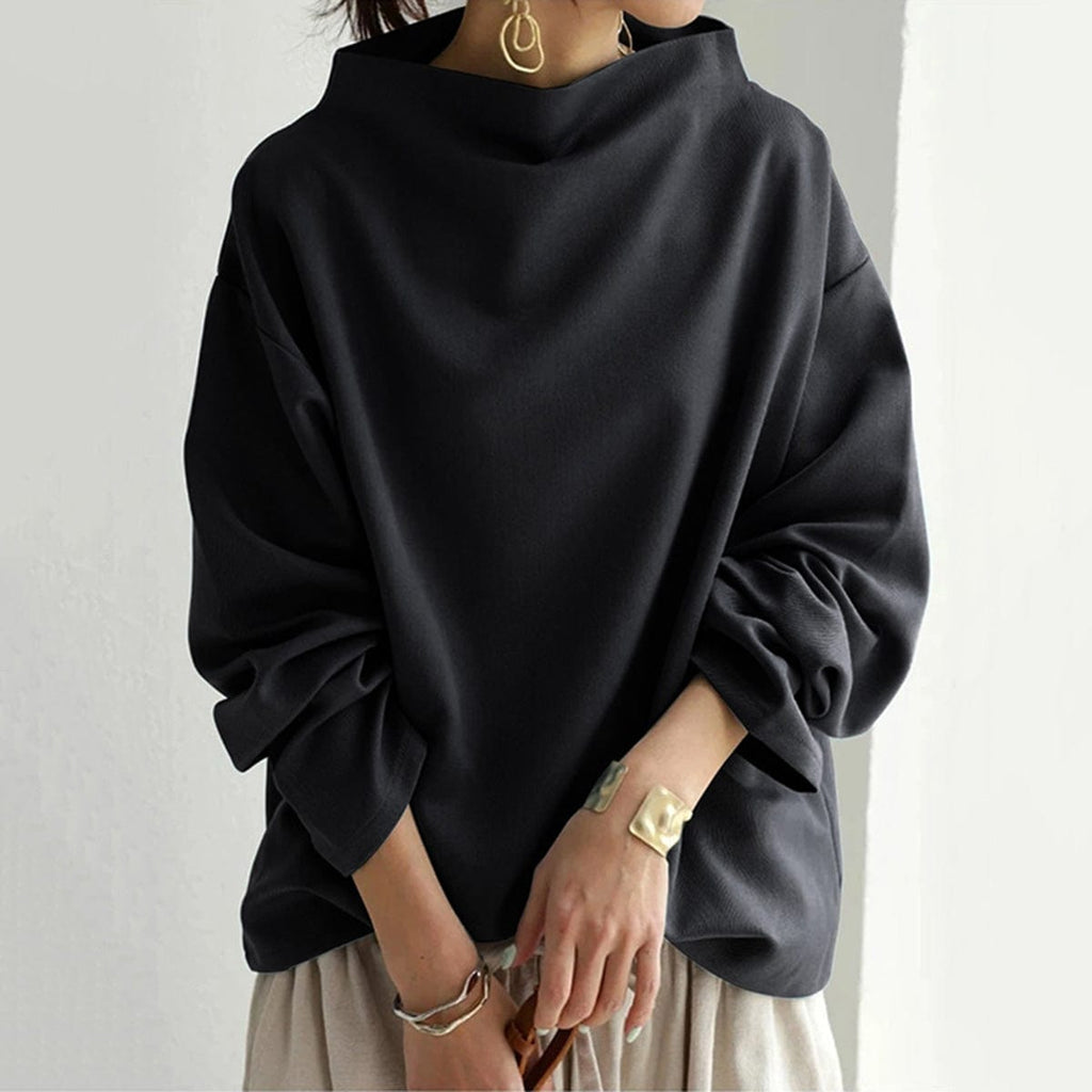 Elly High-Neck Casual Top – styled view