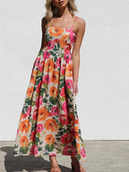 Isadora | Floral Backless Slip Maxi Dress