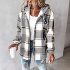 Highland Plaid Hooded Coat – side view