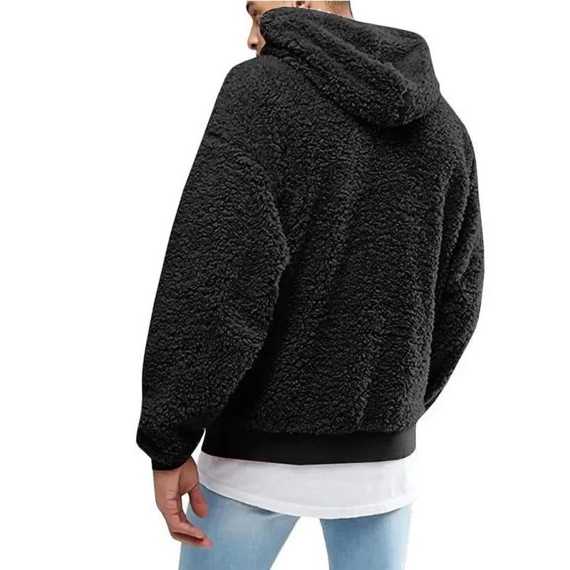 Mason teddy fleece pullover hoodie, fabric detail