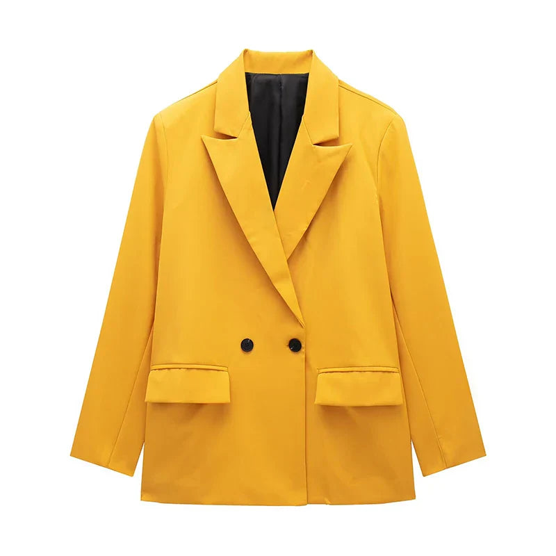 Willshela | Vintage Double-Breasted Blazer with Pockets