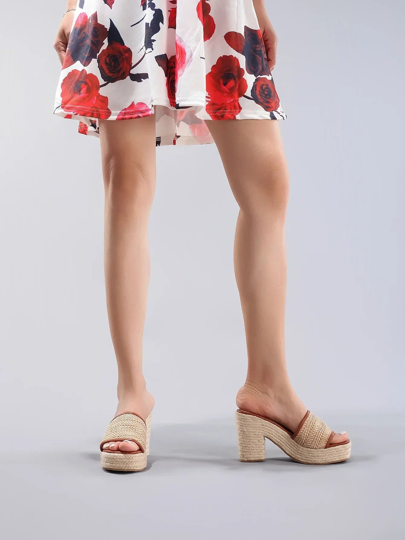 Célie | Natural Woven Heels