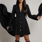 Nelavienne - Chic Fitted Dress with Metal Buckle