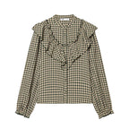 Maribel | Heritage Check Ruffle Blouse