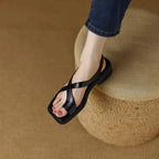 Ivy Cross Sandals | Italian Leather, Orthopedic Cushioned Footbed - 16