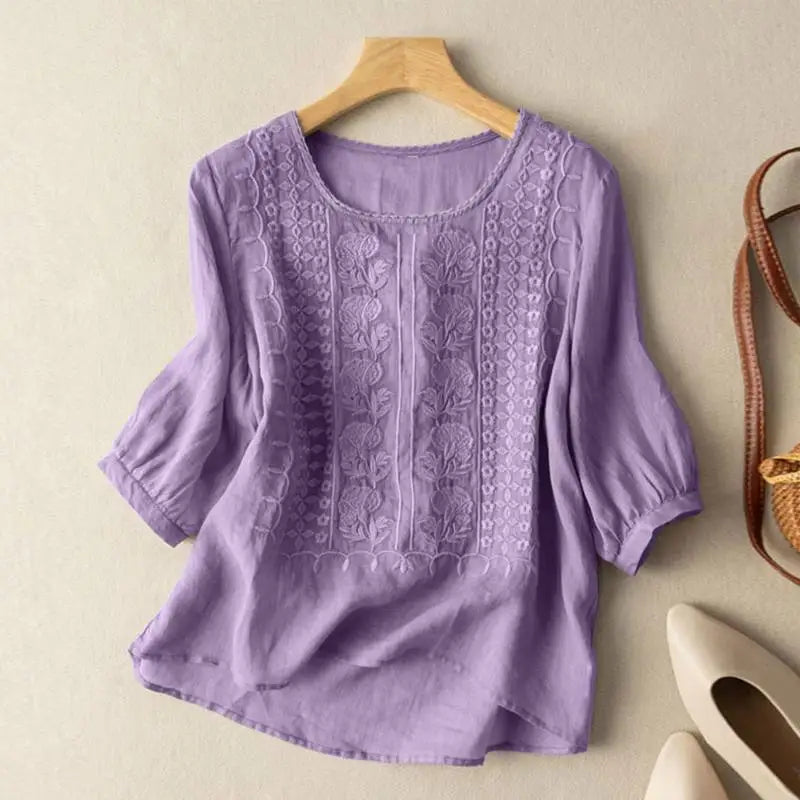 Aurora | Embroidered Relaxed Blouse