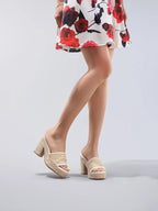 Célie | Natural Woven Heels