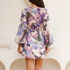 Hony | Floral Wrap Mini Dress Long Sleeve