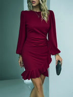 Fayrissia - Elegant Dress with Puff Sleeves