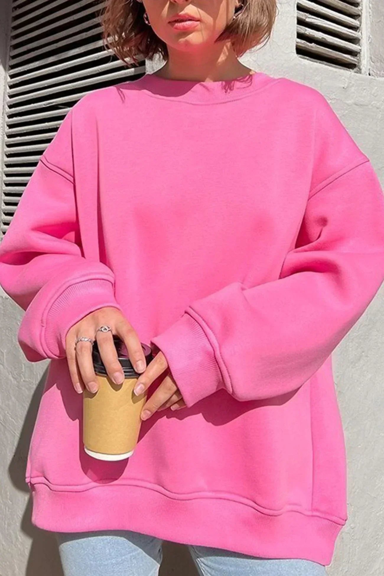 Zara | Oversize Sweatshirt with Crew Neckline
