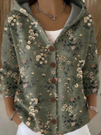 Jenna | Elegant  Button Hooded Sweater