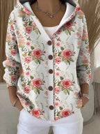 Jenna | Elegant  Button Hooded Sweater