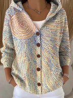 Jenna | Elegant  Button Hooded Sweater
