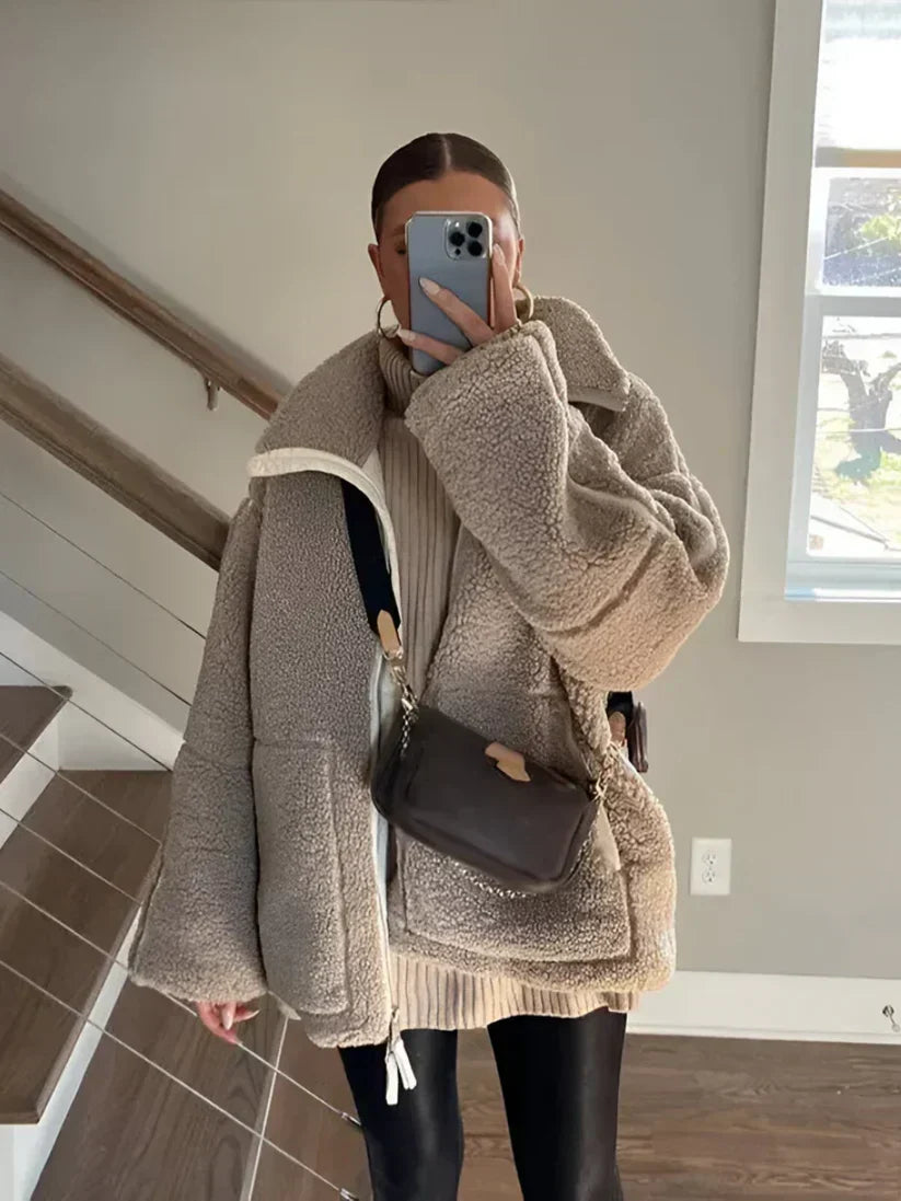 Women's Teddy Coat, Open Front, Relaxed Fit, Ultra-Soft Pile