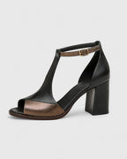 Vanessa | Modern Elastic T-Strap Heels