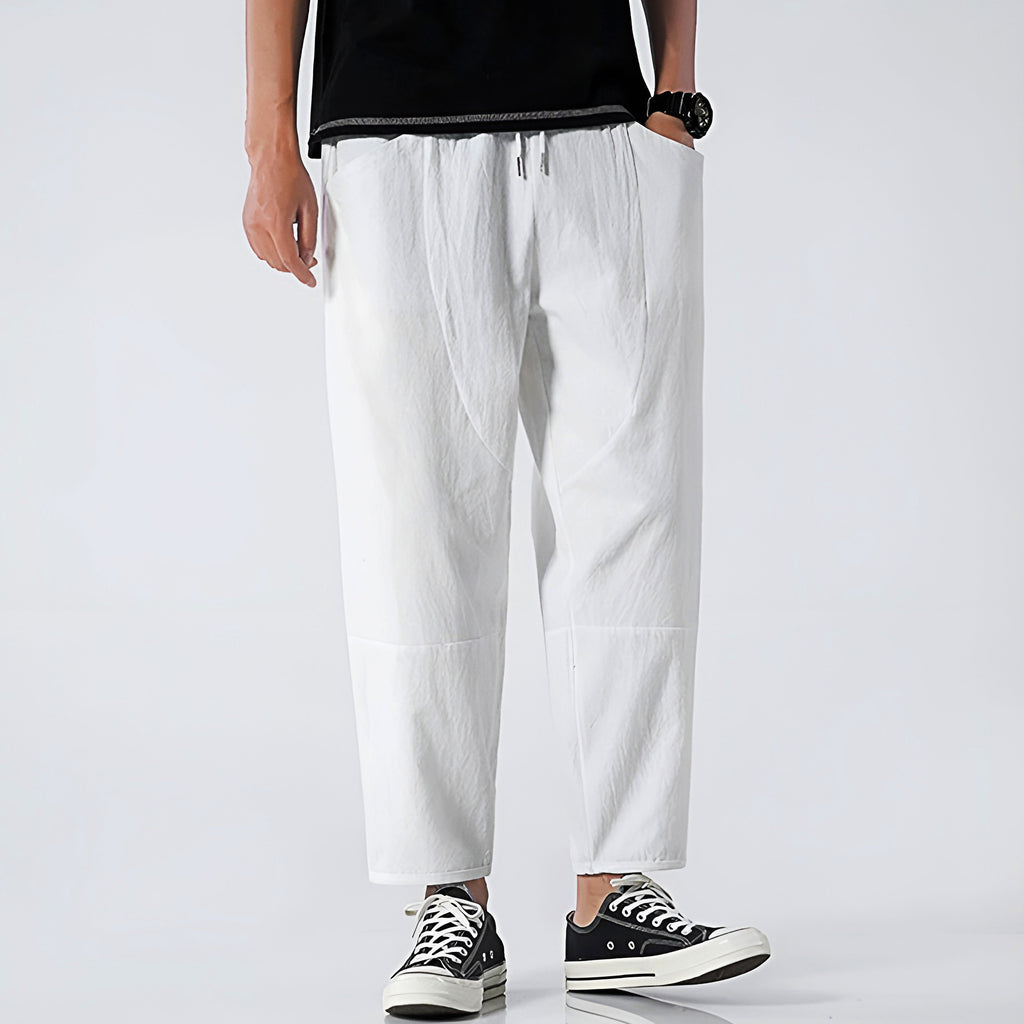 Urbane | Capri Pants Cotton-Linen Blend, Relaxed Fit