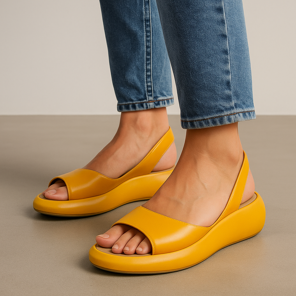 Light pink open-toe sandals for women featuring a cushioned comfort insole and a casual, versatile style. 6