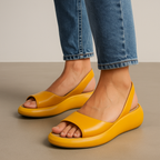 Light pink open-toe sandals for women featuring a cushioned comfort insole and a casual, versatile style. 6