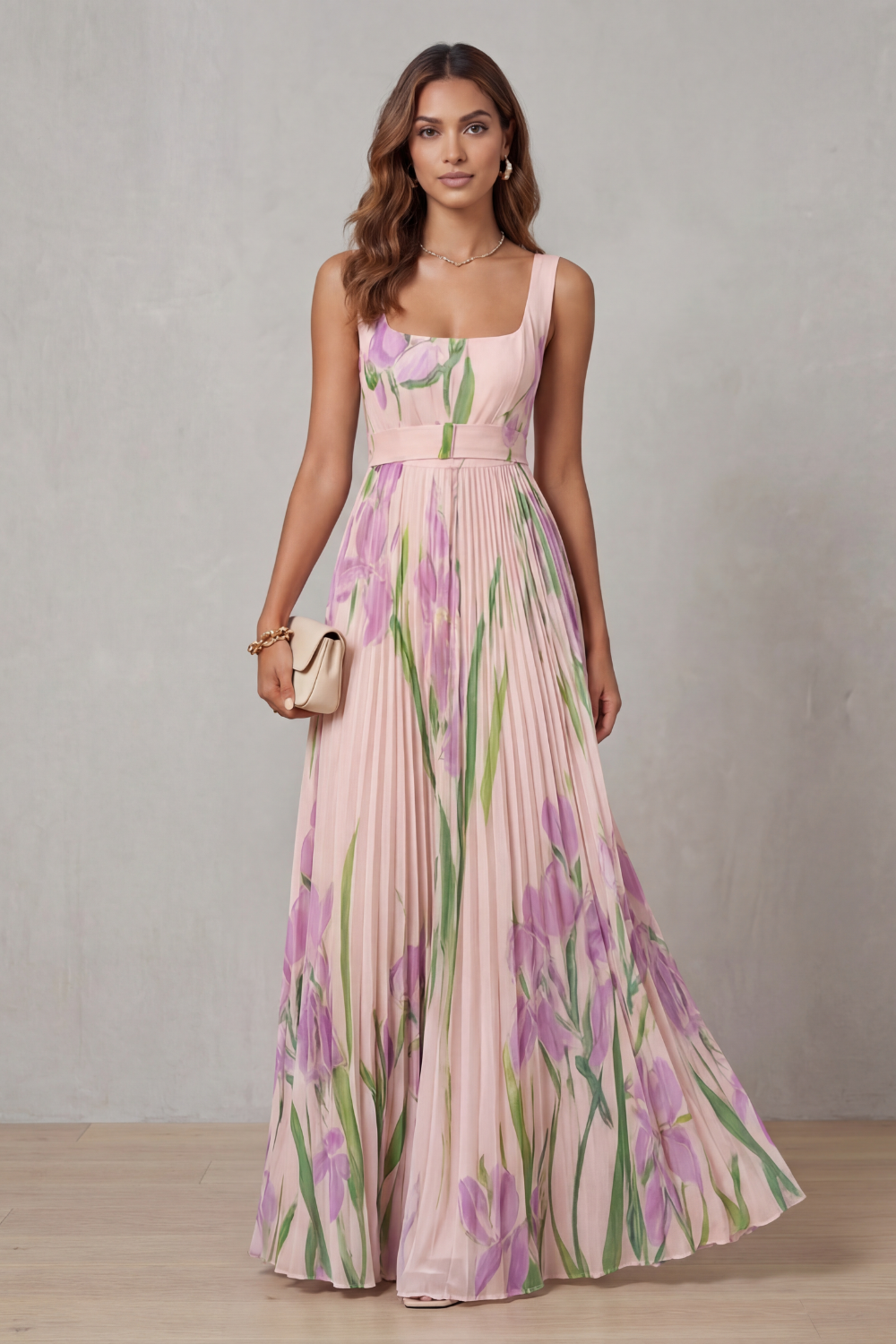 Vivienna Pleated Maxi Dress 1