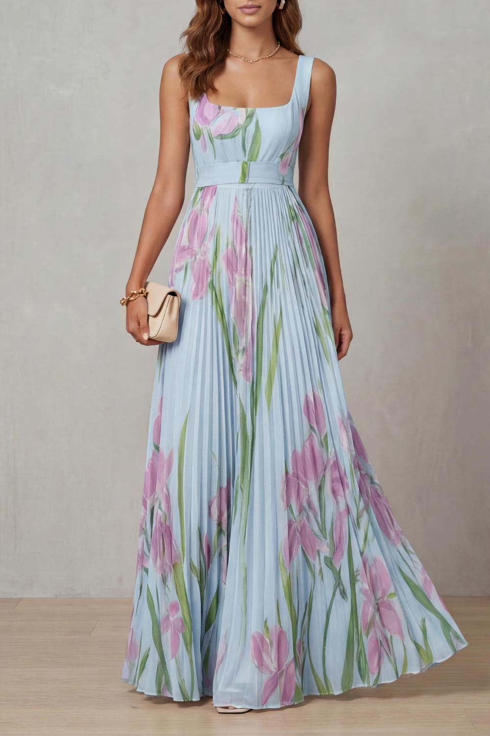 Vivienna Pleated Maxi Dress 4