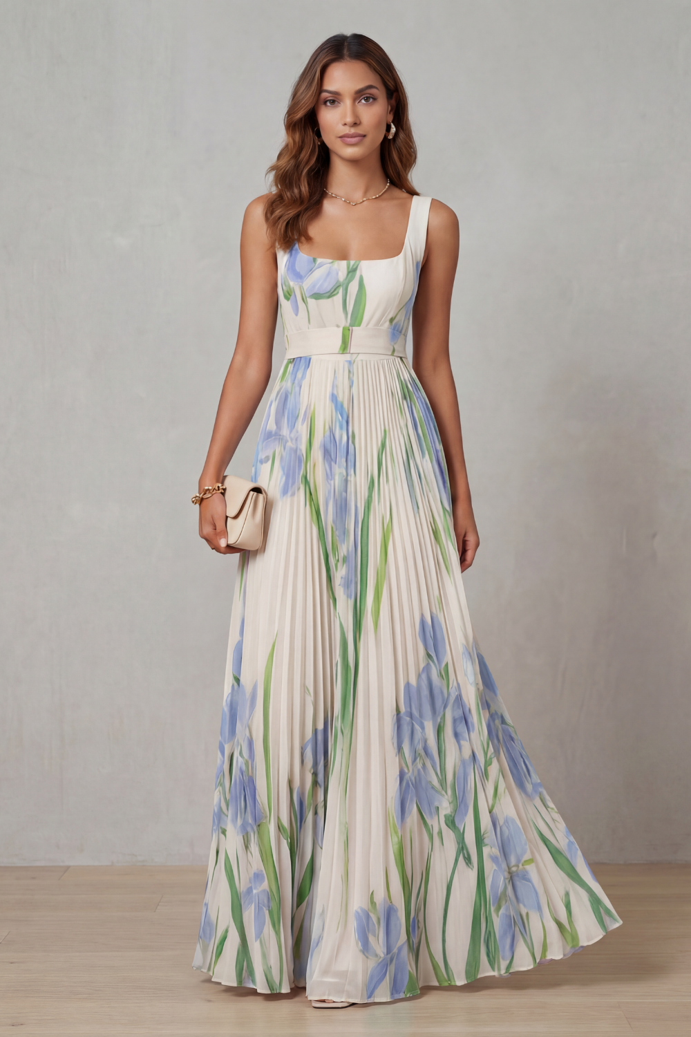 Vivienna Pleated Maxi Dress 7
