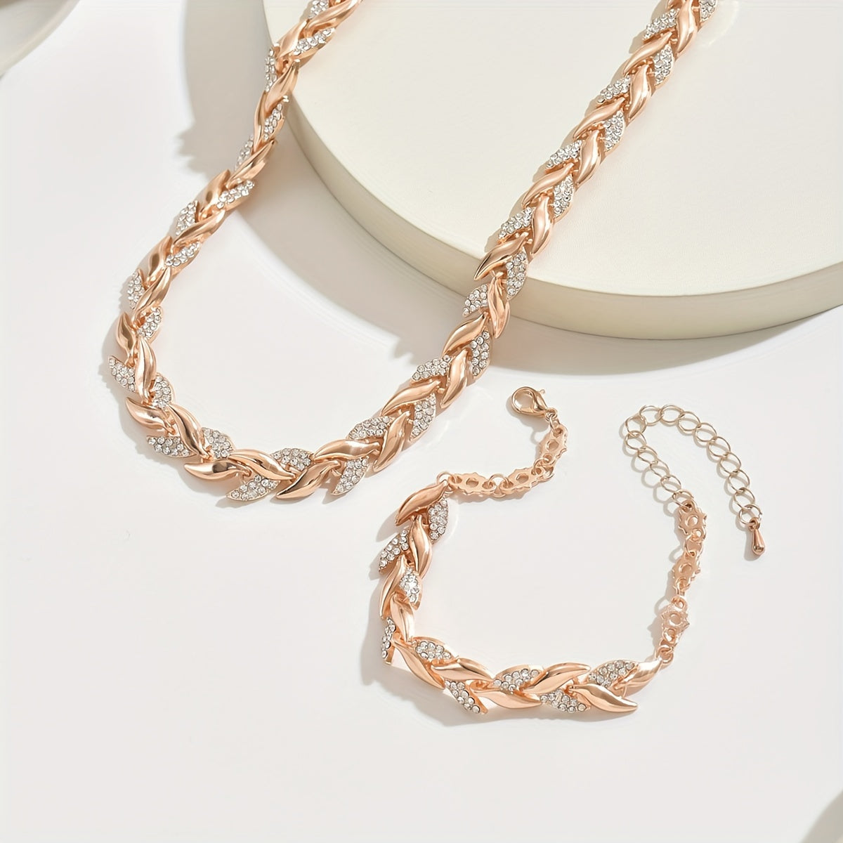 Elegant Rhinestone Fish Tail Jewelry Set