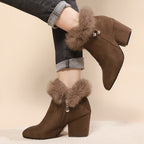 Frances | Warm Block-Heel Ankle Boots