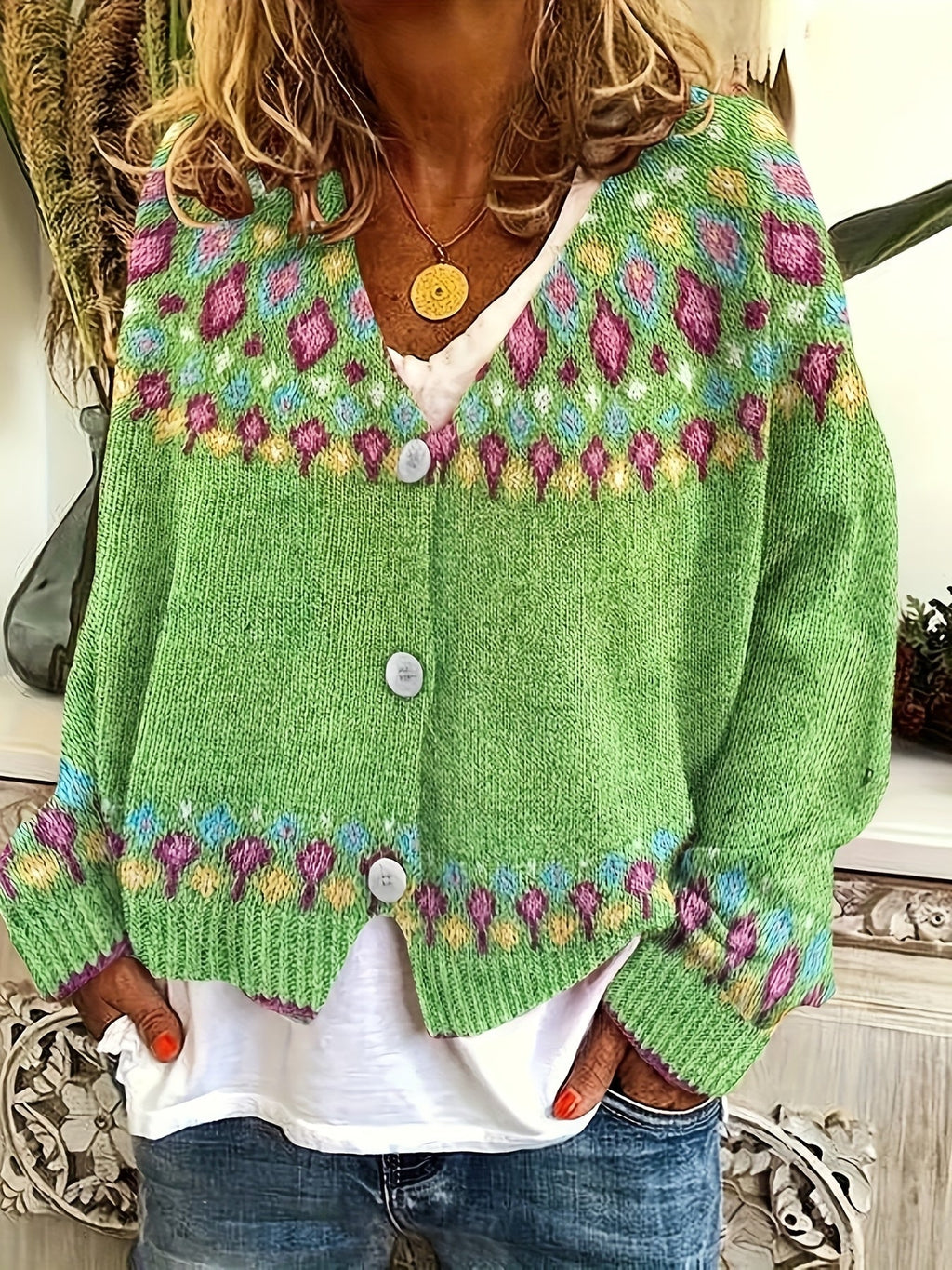 Esme | Nordic Patterned Cardigan