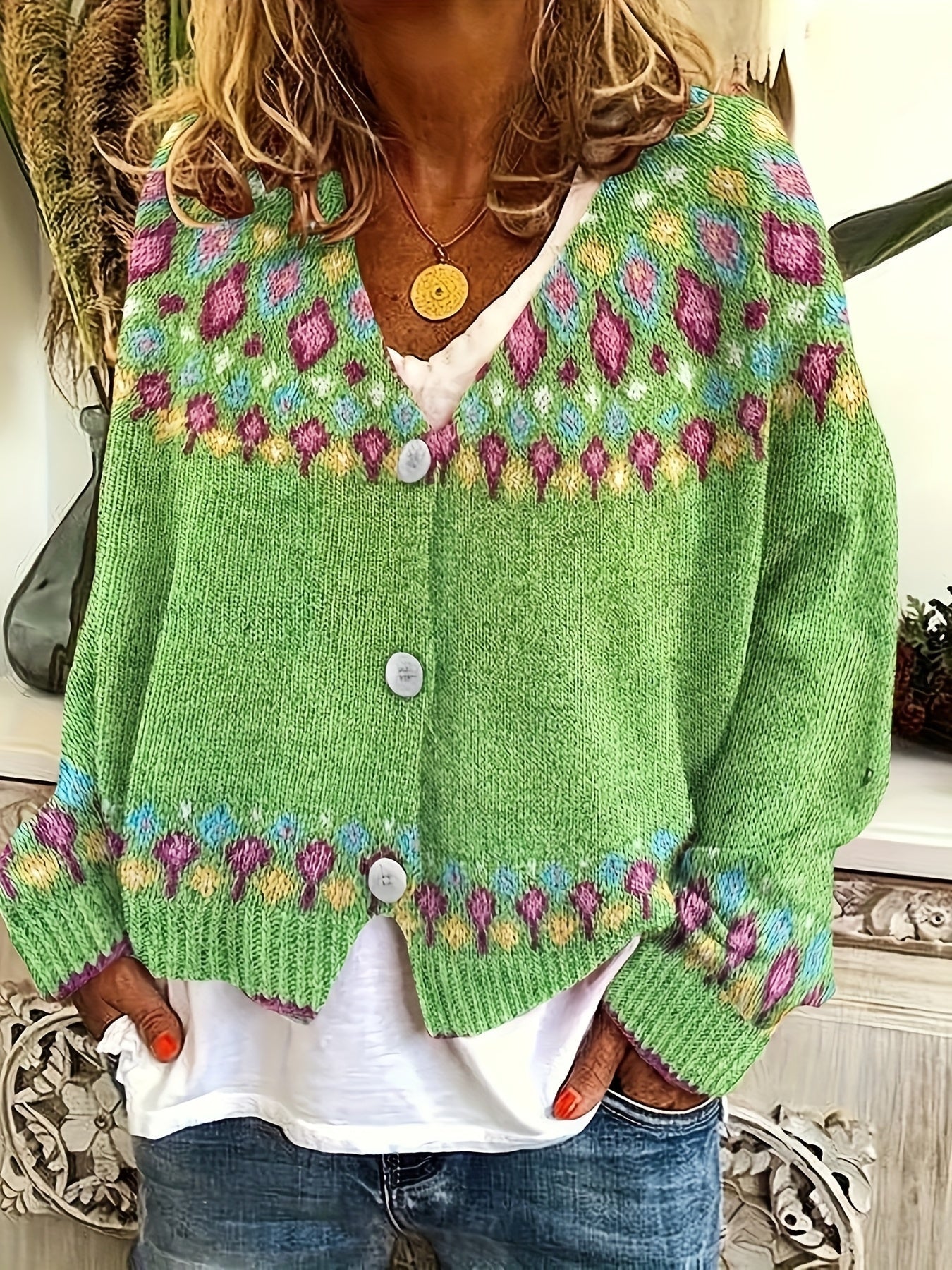 Esme | Nordic Patterned Cardigan