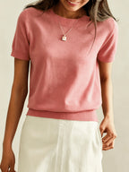Harriet | Fine-Knit Short Sleeve Sweater