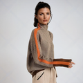 Malou | STRIKING STRIPED TURTLENECK PULLOVER