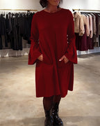 Jovalinne - Casual Dress with Flared Sleeves