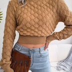 Melanie | Textured Cropped Sweater