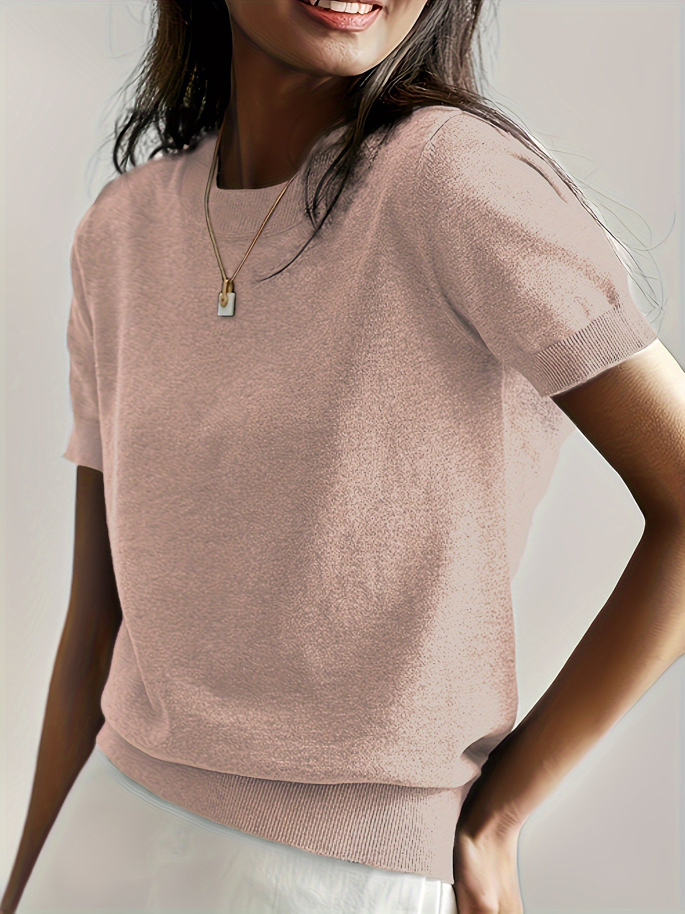 Harriet | Fine-Knit Short Sleeve Sweater