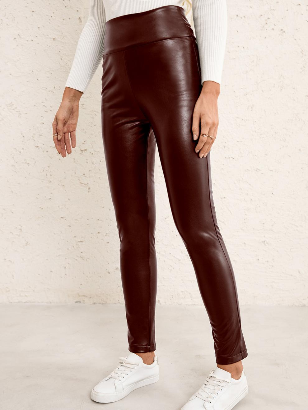 Tailored faux leather pants – elegant fit and modern look