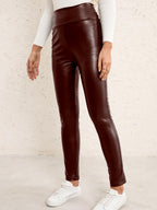 Tailored faux leather pants – elegant fit and modern look