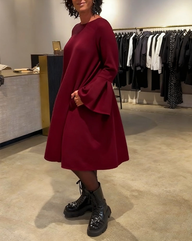 Jovalinne - Casual Dress with Flared Sleeves