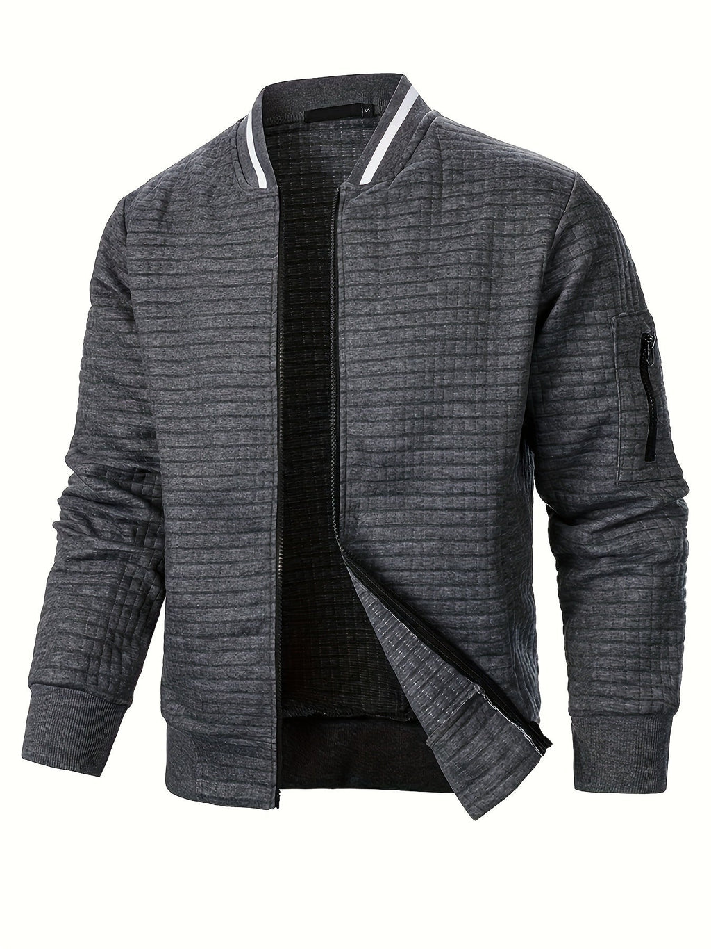 Raymond | Textured Zip-Up Bomber Jacket