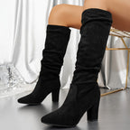Lorena | Slouch Knee-High Heeled Boots